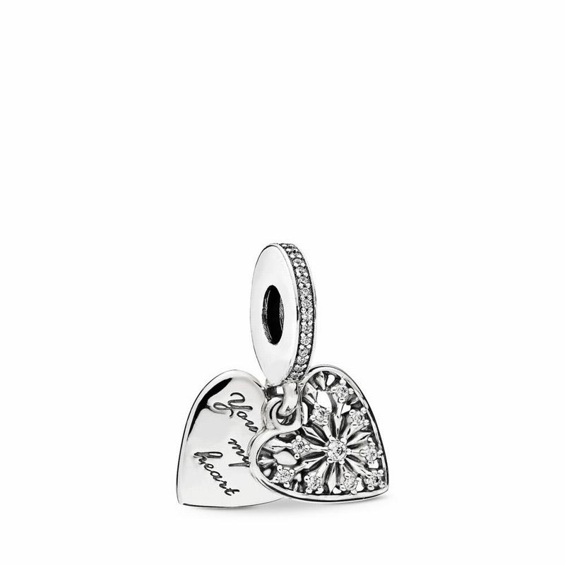 Pandora Heart Of Winter Dangle Charm - Sterling Silver/Cubic Zirconia - Canada | CF9434GL